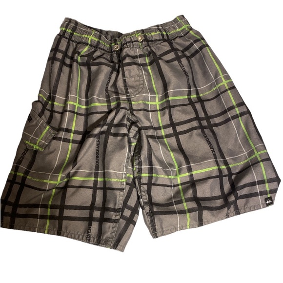 Boys swim trunks size small grey green and black - Picture 3 of 3